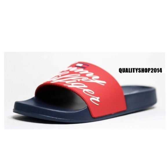 Women's slide Tommy Hilfiger cursive red color - Picture 4 of 7